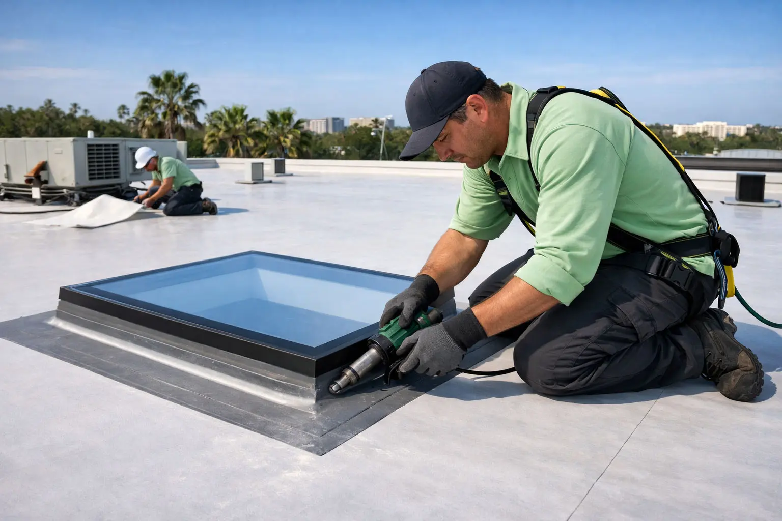Flat Roof Skylight Installation