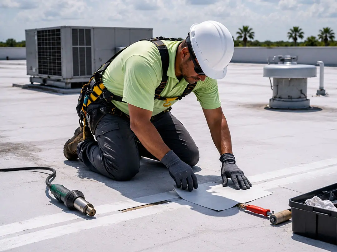 Commercial Roof Repair for TPO Roof Damage in Temple Terrace, FL